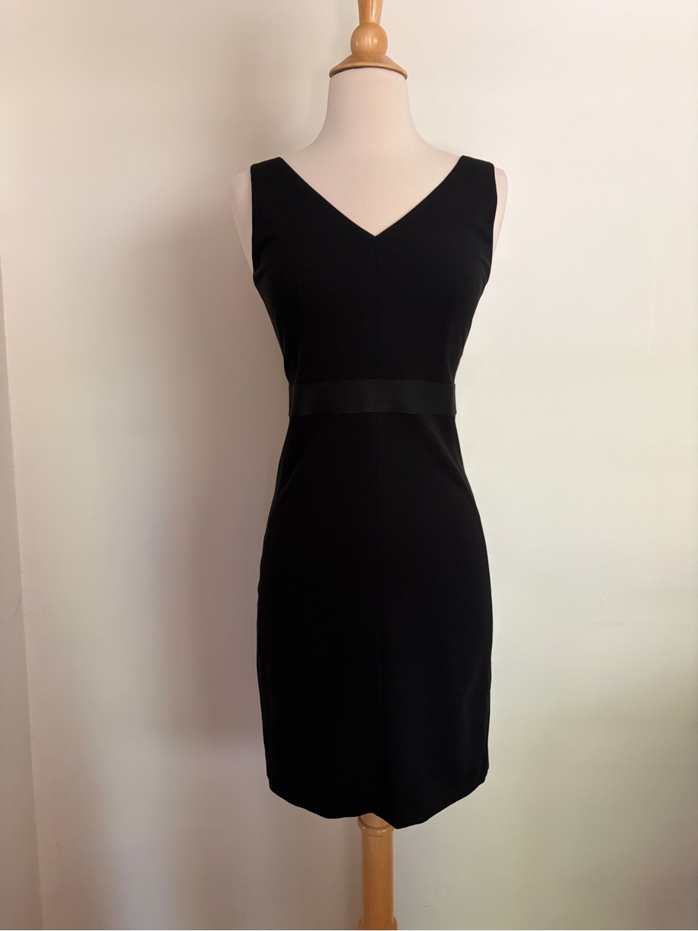Theory Classic Black V-Neck Sheath Dress